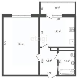 1-к квартира, вторичка, 38м2, 10/16 этаж