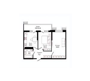 2-к квартира, вторичка, 56м2, 13/23 этаж