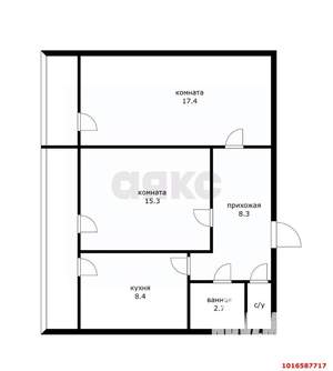 2-к квартира, вторичка, 53м2, 2/14 этаж