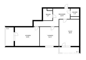 2-к квартира, вторичка, 70м2, 6/25 этаж