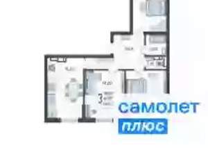 3-к квартира, вторичка, 68м2, 8/12 этаж