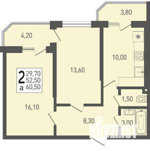 2-к квартира, вторичка, 61м2, 3/22 этаж