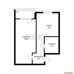 1-к квартира, вторичка, 36м2, 1/9 этаж