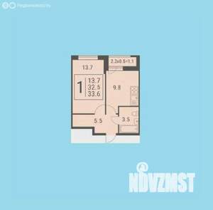 1-к квартира, вторичка, 34м2, 9/20 этаж