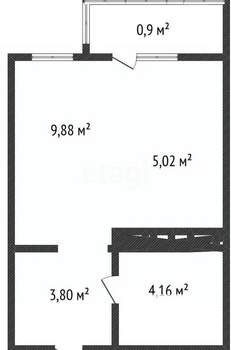 Студия квартира, вторичка, 23м2, 4/16 этаж