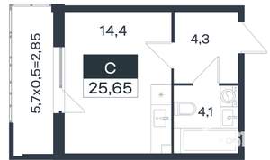 Студия квартира, вторичка, 26м2, 1/4 этаж