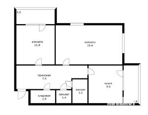 2-к квартира, вторичка, 60м2, 12/16 этаж