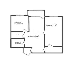 2-к квартира, вторичка, 45м2, 4/5 этаж