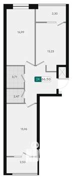 2-к квартира, вторичка, 67м2, 3/9 этаж
