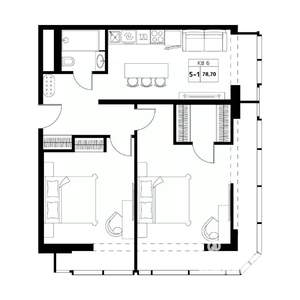 3-к квартира, строящийся дом, 79м2, 10/19 этаж