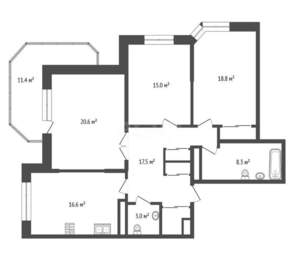 3-к квартира, вторичка, 109м2, 11/23 этаж