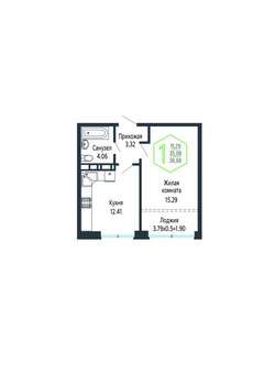 1-к квартира, вторичка, 37м2, 13/24 этаж