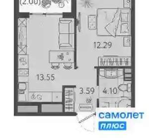 1-к квартира, вторичка, 36м2, 7/9 этаж