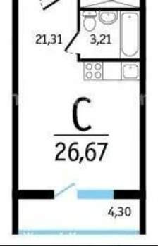 Студия квартира, вторичка, 27м2, 7/19 этаж
