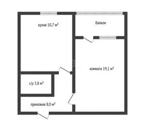1-к квартира, вторичка, 42м2, 2/10 этаж