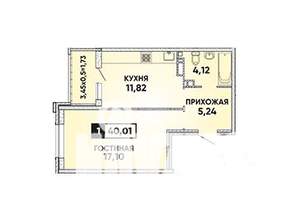 1-к квартира, вторичка, 41м2, 4/25 этаж