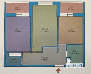 2-к квартира, вторичка, 55м2, 9/24 этаж