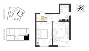 1-к квартира, вторичка, 37м2, 4/9 этаж