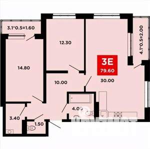 3-к квартира, вторичка, 80м2, 12/20 этаж