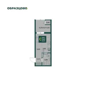 Студия квартира, вторичка, 23м2, 16/18 этаж