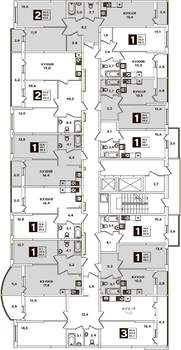 2-к квартира, вторичка, 64м2, 2/16 этаж