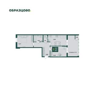 2-к квартира, вторичка, 67м2, 3/18 этаж