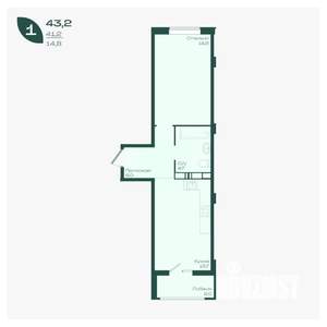 1-к квартира, вторичка, 43м2, 17/18 этаж