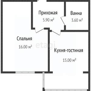 1-к квартира, вторичка, 40м2, 2/16 этаж
