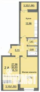 2-к квартира, вторичка, 52м2, 9/22 этаж