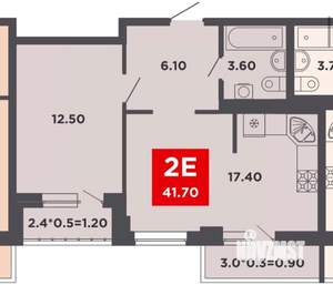 2-к квартира, вторичка, 41м2, 15/19 этаж
