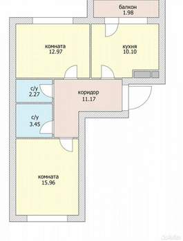 2-к квартира, вторичка, 55м2, 17/24 этаж