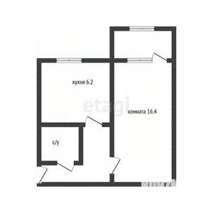 1-к квартира, вторичка, 32м2, 2/5 этаж