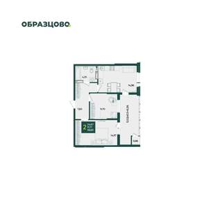 2-к квартира, вторичка, 59м2, 13/18 этаж