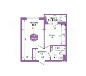 1-к квартира, вторичка, 37м2, 18/21 этаж