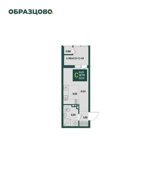 Студия квартира, вторичка, 22м2, 8/18 этаж