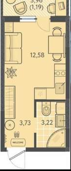Студия квартира, вторичка, 21м2, 2/18 этаж