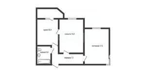 2-к квартира, вторичка, 53м2, 2/16 этаж