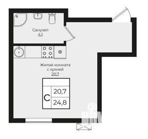 Студия квартира, вторичка, 25м2, 1/9 этаж