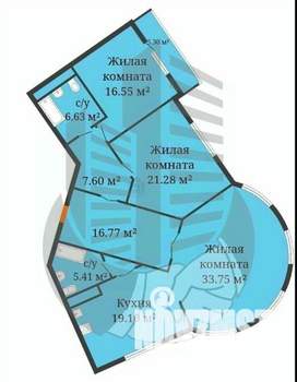 3-к квартира, вторичка, 127м2, 11/16 этаж