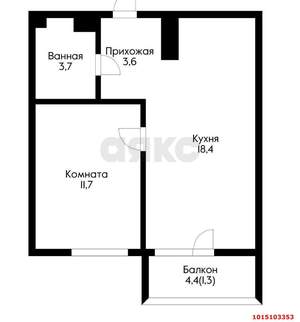 1-к квартира, вторичка, 42м2, 5/24 этаж