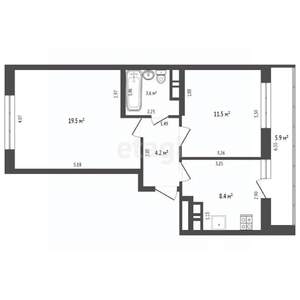 2-к квартира, вторичка, 47м2, 4/9 этаж