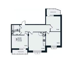 3-к квартира, вторичка, 107м2, 7/12 этаж