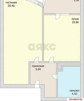 1-к квартира, вторичка, 46м2, 8/22 этаж