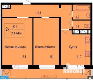 2-к квартира, вторичка, 62м2, 17/19 этаж