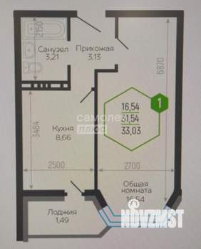 1-к квартира, вторичка, 33м2, 19/19 этаж