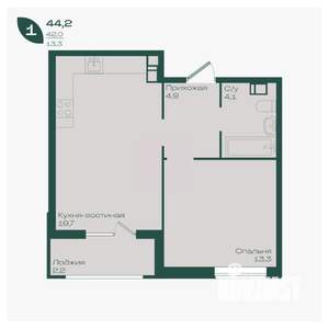 1-к квартира, вторичка, 44м2, 7/18 этаж