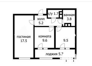 2-к квартира, вторичка, 54м2, 4/20 этаж