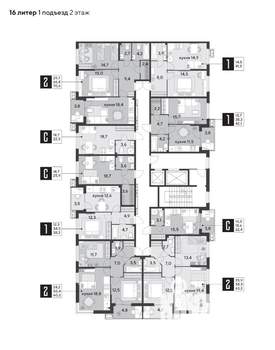 1-к квартира, строящийся дом, 42м2, 2/9 этаж