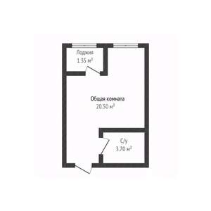 Студия квартира, вторичка, 24м2, 16/24 этаж