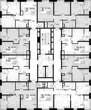 3-к квартира, вторичка, 68м2, 3/18 этаж